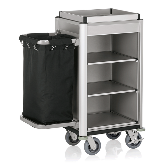 Was Germany Zimmerservicewagen ISABELLA, 95 x 55 x 116 cm, helle Kanten, Aluminium, MDF Was Germany Zimmerservicewagen ISABELLA, 95 x 55 x 116 cm, helle Kanten, Aluminium, MDF