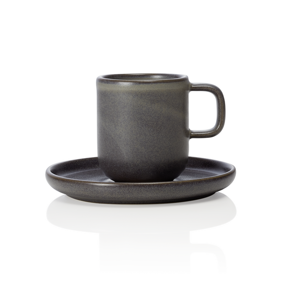 Rockzzero Espresso- und Untertasse Set, 90 ml, stone grey, Set á 6 Stück, Steinzeug Rockzzero Espresso- und Untertasse Set, 90 ml, stone grey, Set á 6 Stück, Steinzeug