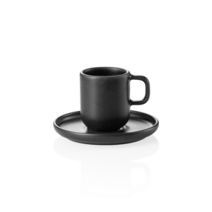 Rockzzero Espresso- und Untertasse Set, 90 ml, midnight, Set á 6 Stück, Steinzeug