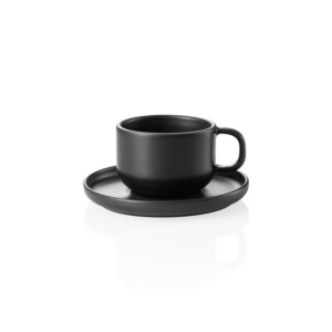 Rockzzero Ober- und Untertasse Set, 220 ml, midnight, Set á 6 Stück, Steinzeug