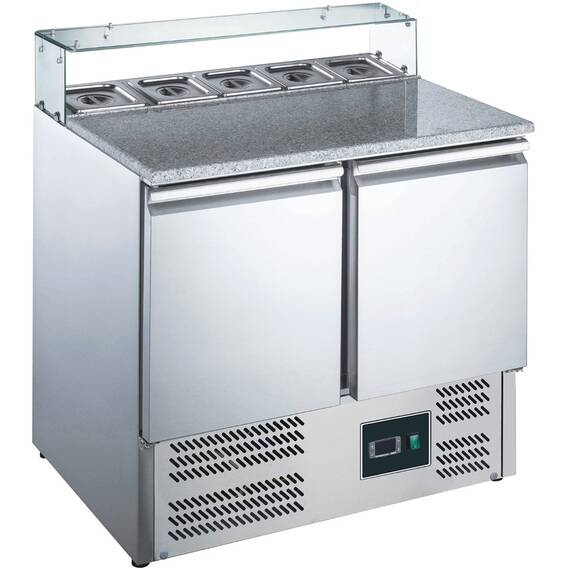 SARO Pizzatisch mit Glasaufsatz Modell EPS 900G SARO Pizzatisch mit Glasaufsatz Modell EPS 900G
