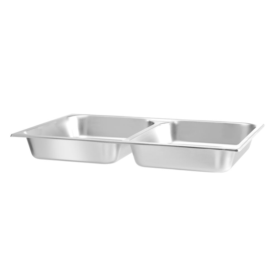 Hendi Lebensmittelpfanne GN 1/1 zweigeteilt, 7,5L, 530x325x(H)65mm Hendi Lebensmittelpfanne GN 1/1 zweigeteilt, 7,5L, 530x325x(H)65mm