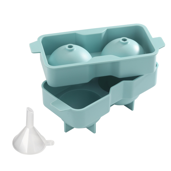 Eiswürfelform für zwei Eiskugeln mit Ø 58 mm, Silikon Eiswürfelform für zwei Eiskugeln mit Ø 58 mm, Silikon