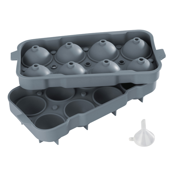Eiswürfelform für acht Eiskugeln mit Ø 50 mm, Silikon Eiswürfelform für acht Eiskugeln mit Ø 50 mm, Silikon