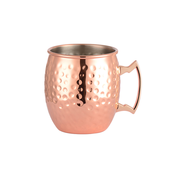 Moscow Mule Becher, Edelstahl, gehämmert, kupferfarben, 0,500 Liter Moscow Mule Becher, Edelstahl, gehämmert, kupferfarben, 0,500 Liter
