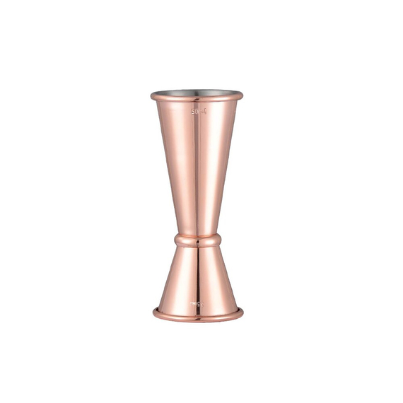 Jigger, Japanischer Stil, doppelseitig, Edelstahl, kupferfarben, 25/50 ml Jigger, Japanischer Stil, doppelseitig, Edelstahl, kupferfarben, 25/50 ml