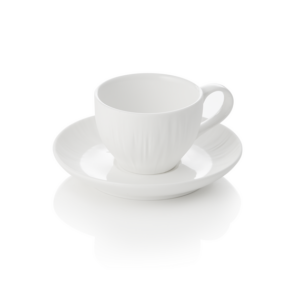 Maya Espresso- und Untertasse Set SHIRO, 80 ml, weiß, Set á 4 Stück, Porzellan