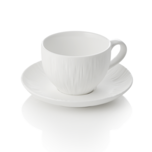 Maya Cappuccino- und Untertasse Set SHIRO, 200 ml, weiß, Set á 4 Stück, Porzellan