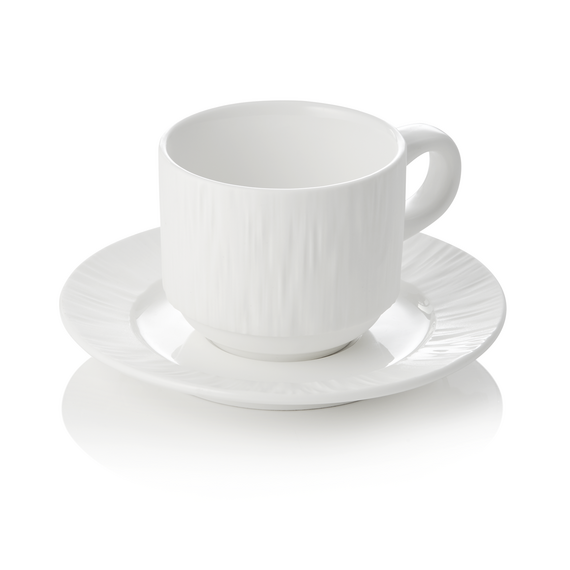 Maya Obertasse mit Untertasse Set SHIRO, 240 ml, weiß, Set á 4 Stück, Porzellan Maya Obertasse mit Untertasse Set SHIRO, 240 ml, weiß, Set á 4 Stück, Porzellan