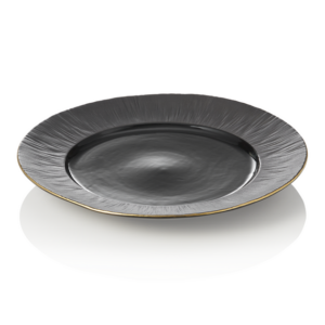 Maya Teller Set KURO, flach, Ø 30 cm, schwarz, Set á 2 Stück, Porzellan