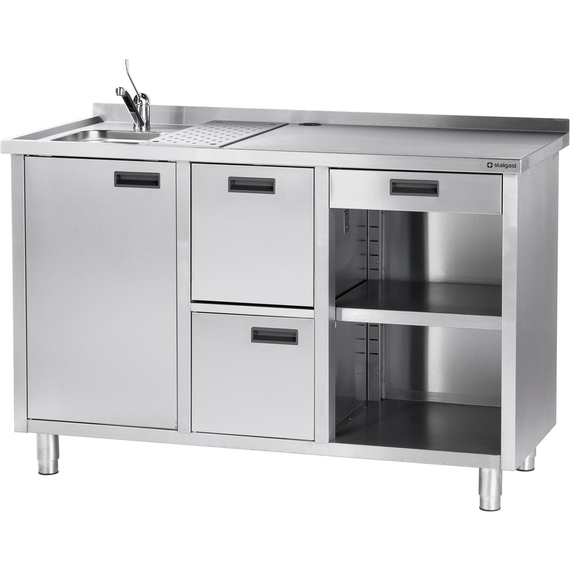 Stalgast Edelstahl Arbeitstisch für Kaffeemaschine, mit Aufkantung, 1500 x 700 x 1000 mm (BxTxH) Stalgast Edelstahl Arbeitstisch für Kaffeemaschine, mit Aufkantung, 1500 x 700 x 1000 mm (BxTxH)