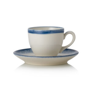 Was Germany Espresso- und Untertasse Set VIDA MARINA, 90 ml, marina, Set á 6 Stück, Porzellan