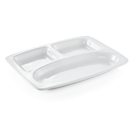 Was Germany Abteilschale Set, 3-fach Unterteilung, 31 x 23 x 3 cm, Set á 3 Stück, Porzellan Was Germany Abteilschale Set, 3-fach Unterteilung, 31 x 23 x 3 cm, Set á 3 Stück, Porzellan