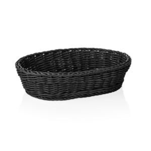 Weaver Pro Korb Tischkörbe, 28 x 16 x 8 cm, oval, schwarz, Polypropylen