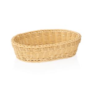 Weaver Pro Korb Tischkörbe, 28 x 16 x 8 cm, oval, hellbeige, Polypropylen