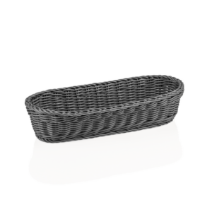Weaver Pro Baguettekorb Systemkörbe, 40 x 16 x 8 cm, oval, grau, Polypropylen