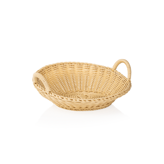 Weaver Pro Brötchenschütte mit Griff Systemkörbe, Ø 36,5 cm, Höhe 12/6,5 cm, hellbeige, Polypropylen Weaver Pro Brötchenschütte mit Griff Systemkörbe, Ø 36,5 cm, Höhe 12/6,5 cm, hellbeige, Polypropylen