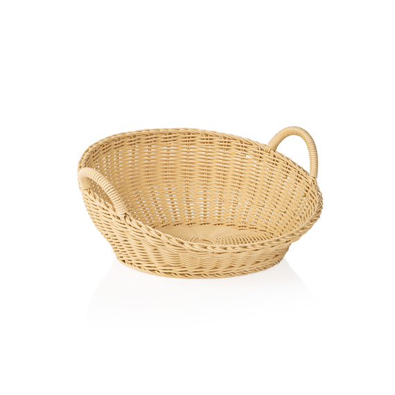 Weaver Pro Brötchenschütte mit Griff Systemkörbe, Ø 42 cm, Höhe 18,5/7,5 cm, hellbeige, Polypropylen Weaver Pro Brötchenschütte mit Griff Systemkörbe, Ø 42 cm, Höhe 18,5/7,5 cm, hellbeige, Polypropylen