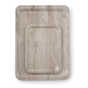 AmerBox Serviertablett aus Melamin mit Holzoptik , Holz hell, 240x340mm