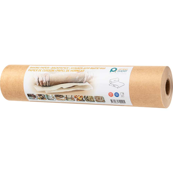 Beschichtetes Backpapier, Rolle 380 mm x 100 m (BxL), hellbraun Beschichtetes Backpapier, Rolle 380 mm x 100 m (BxL), hellbraun