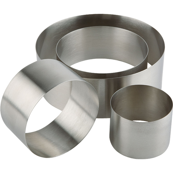 Edelstahl Schaumspeise-/Dessertring, Ø 8 cm, Höhe 4,5 cm Edelstahl Schaumspeise-/Dessertring, Ø 8 cm, Höhe 4,5 cm
