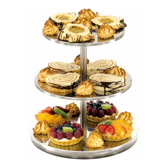Etagere ohne Griff, 3-stufig, Höhe 30 cm Etagere ohne Griff, 3-stufig, Höhe 30 cm
