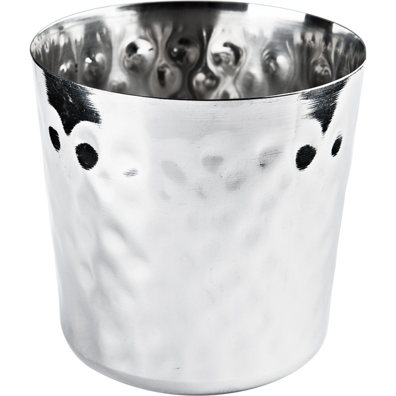 Servier-Becher Edelstahl Ø 88 mm, Höhe 85 mm, Hammerschlag Servier-Becher Edelstahl Ø 88 mm, Höhe 85 mm, Hammerschlag