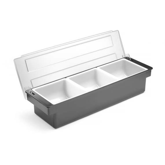 BarUp Zutatenbehälter – 3 Fächer, Schwarz, 480x150x(H)100mm 2 BarUp Zutatenbehälter – 3 Fächer, Schwarz, 480x150x(H)100mm