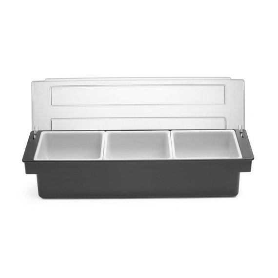 BarUp Zutatenbehälter – 3 Fächer, Schwarz, 480x150x(H)100mm BarUp Zutatenbehälter – 3 Fächer, Schwarz, 480x150x(H)100mm