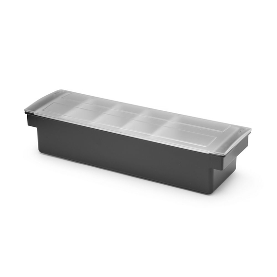 BarUp Zutatenbehälter – 5 Fächer, Schwarz, 480x150x(H)100mm 1 BarUp Zutatenbehälter – 5 Fächer, Schwarz, 480x150x(H)100mm