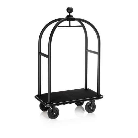 Was Germany Gepäckwagen DRIFT, 112 x 60 x 191 cm, schwarz, schwarzer Teppich, Chromnickelstahl 18/8 Was Germany Gepäckwagen DRIFT, 112 x 60 x 191 cm, schwarz, schwarzer Teppich, Chromnickelstahl 18/8