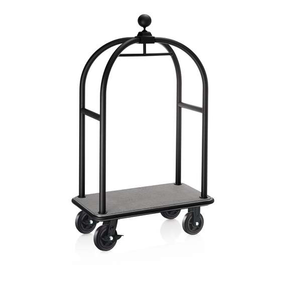 Was Germany Gepäckwagen DRIFT, 112 x 60 x 190 cm, schwarz, grauer Teppich, Chromnickelstahl 18/8 Was Germany Gepäckwagen DRIFT, 112 x 60 x 190 cm, schwarz, grauer Teppich, Chromnickelstahl 18/8