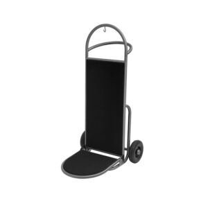 Was Germany Gepäckkarre SPRINT, 61 x 70 x 120 cm, gun metal, poliert, schwarzer Teppich, Edelstahl