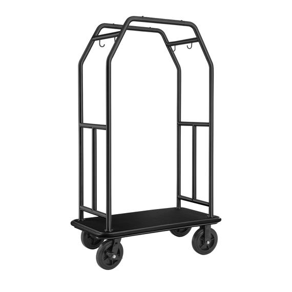 Was Germany Gepäckwagen TRAVELLER, 112 x 60 x 185 cm, schwarz, pulverbeschichtet, schwarzer Teppich, Chromnickelstahl 18/8 Was Germany Gepäckwagen TRAVELLER, 112 x 60 x 185 cm, schwarz, pulverbeschichtet, schwarzer Teppich, Chromnickelstahl 18/8