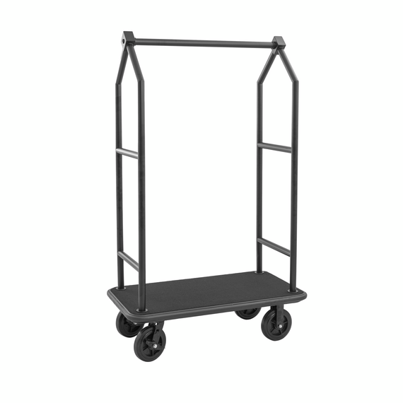 Was Germany Gepäckwagen VOYAGER, 112 x 65 x 190 cm, schwarz, schwarzer Teppich, Chromnickelstahl 18/8 Was Germany Gepäckwagen VOYAGER, 112 x 65 x 190 cm, schwarz, schwarzer Teppich, Chromnickelstahl 18/8