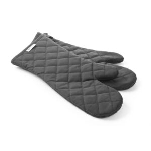 Hendi Ofenhandschuhe – 2 Stück, Baumwolle mit feuerfester Beschichtung, Schwarz, 2 Stk., (L)380mm