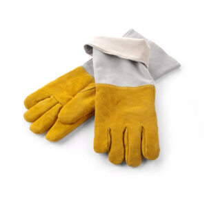 Hendi Leder-Grillhandschuhe hitzebeständig – 2 Stück, 2 Stk., (L)460mm