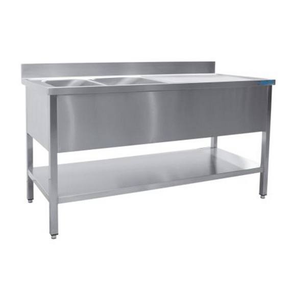 SARO Spültisch 2 Becken, links - B 2000 x T 600 SARO Spültisch 2 Becken, links - B 2000 x T 600