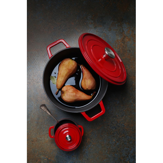 Hendi Emaillierter Gusseisentopf, 3,7L, Rot, 317x240x(H)105mm 2 Hendi Emaillierter Gusseisentopf, 3,7L, Rot, 317x240x(H)105mm