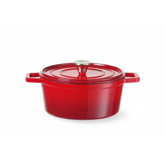 Hendi Emaillierter Gusseisentopf, 3,7L, Rot, 317x240x(H)105mm Hendi Emaillierter Gusseisentopf, 3,7L, Rot, 317x240x(H)105mm