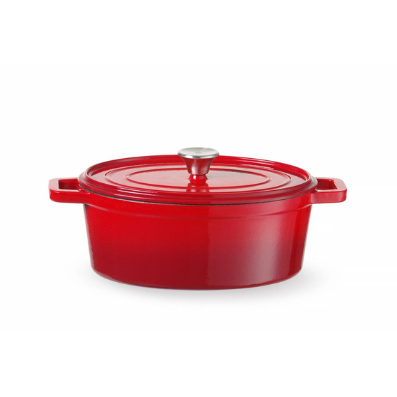 Hendi Emaillierter Gusseisentopf, 4,4L, Rot, 365x290x(H)115mm Hendi Emaillierter Gusseisentopf, 4,4L, Rot, 365x290x(H)115mm