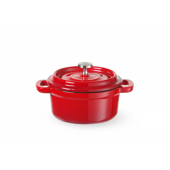 Hendi Emaillierter Gusseisentopf, 0,27L, Rot, 130x100x(H)48mm Hendi Emaillierter Gusseisentopf, 0,27L, Rot, 130x100x(H)48mm