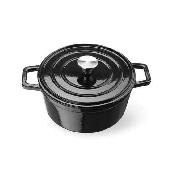 Hendi Emaillierter Gusseisentopf, 3,7L, Schwarz, 317x240x(H)105mm 2 Hendi Emaillierter Gusseisentopf, 3,7L, Schwarz, 317x240x(H)105mm