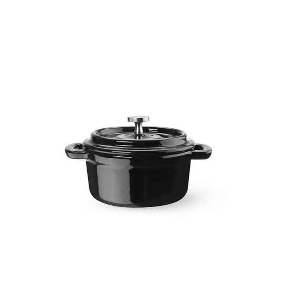 Hendi Emaillierter Gusseisentopf, 0,27L, Schwarz, 130x100x(H)48mm 1 Hendi Emaillierter Gusseisentopf, 0,27L, Schwarz, 130x100x(H)48mm