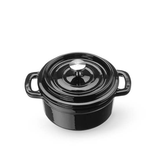 Hendi Emaillierter Gusseisentopf, 0,27L, Schwarz, 130x100x(H)48mm 2 Hendi Emaillierter Gusseisentopf, 0,27L, Schwarz, 130x100x(H)48mm