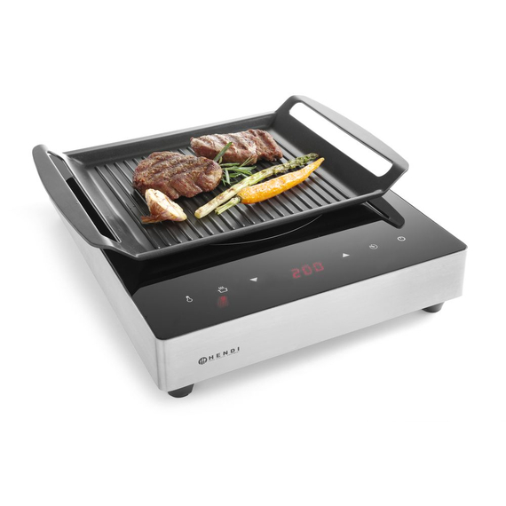 Hendi Grillplatte für Induktionskocher, 390x260x(H)35mm 2 Hendi Grillplatte für Induktionskocher, 390x260x(H)35mm