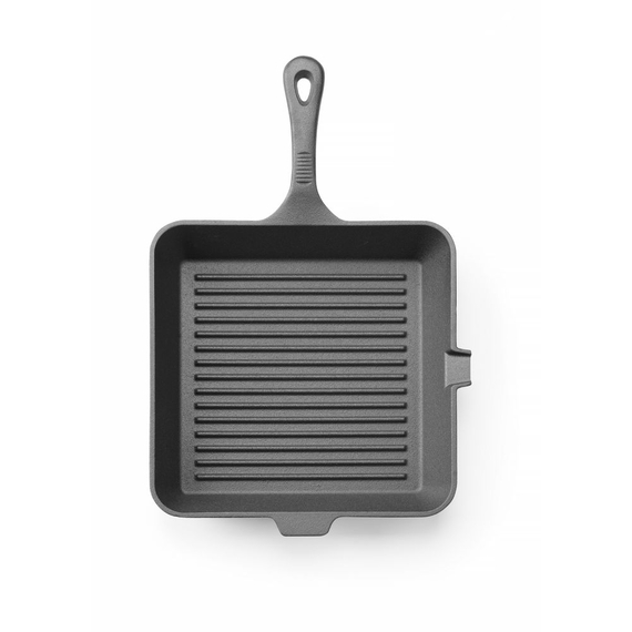 Hendi Gusseisen-Grillpfanne, Schwarz, 250x250x(H)50mm, Quadratisch Hendi Gusseisen-Grillpfanne, Schwarz, 250x250x(H)50mm, Quadratisch