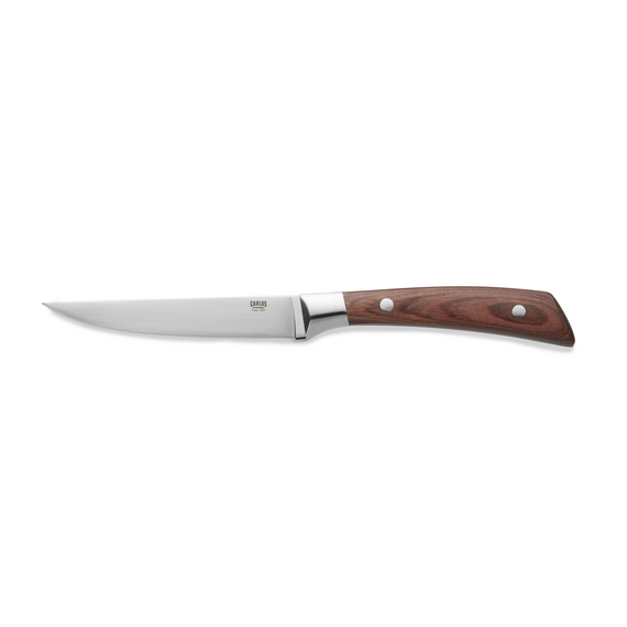 Carlos Steakmesser Set, mit rotem Pakkaholzgriff, 24 cm, Set á 6 Stück, Klingenstahl 420, Holz Carlos Steakmesser Set, mit rotem Pakkaholzgriff, 24 cm, Set á 6 Stück, Klingenstahl 420, Holz
