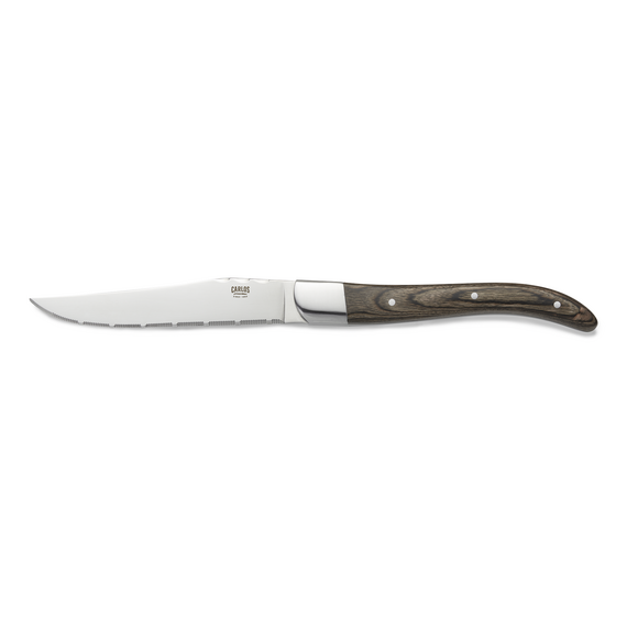 Carlos Steakmesser Set, mit braunem Pakkaholzgriff, 23 cm, Set á 6 Stück, Klingenstahl 420, Holz Carlos Steakmesser Set, mit braunem Pakkaholzgriff, 23 cm, Set á 6 Stück, Klingenstahl 420, Holz