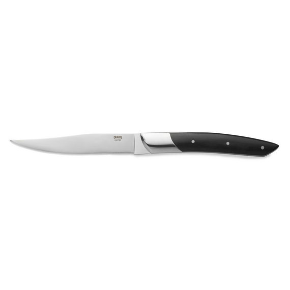 Carlos Steakmesser Set, mit schwarzem Sandelholzgriff, 24 cm, Set á 6 Stück, Klingenstahl 420, Holz Carlos Steakmesser Set, mit schwarzem Sandelholzgriff, 24 cm, Set á 6 Stück, Klingenstahl 420, Holz
